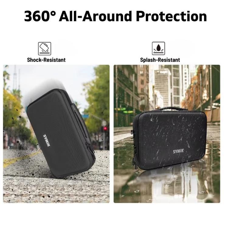 For Insta360 X5 / X4 Camera SYMIK Large Capacity Storage Bag Handbag Messenger Carrying Case(Black) - Case & Bags by SYMIK | Online Shopping UK | buy2fix