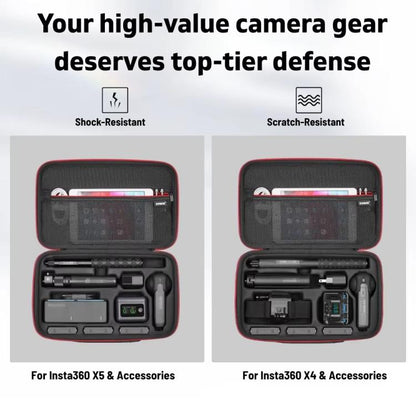 For Insta360 X5 / X4 Camera SYMIK Large Capacity Storage Bag Handbag Messenger Carrying Case(Black) - Case & Bags by SYMIK | Online Shopping UK | buy2fix