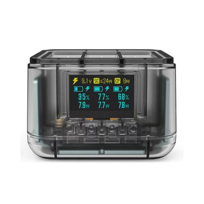 For GoPro HERO13 Black Triple Battery Charger Smart Charging Dock With OLED Display(Transparent Black) - Charger by buy2fix | Online Shopping UK | buy2fix