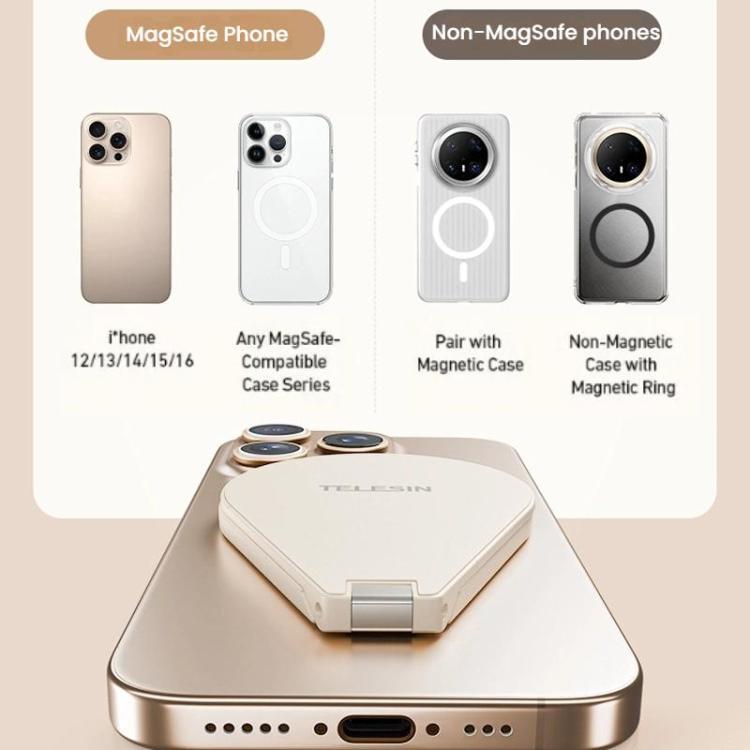 TELESIN P7-RB-02 Waterdrop-shaped Mobile Phone Photography Stand Magsafe Magnetic Selfie Stick - Desktop Holder by TELESIN | Online Shopping UK | buy2fix