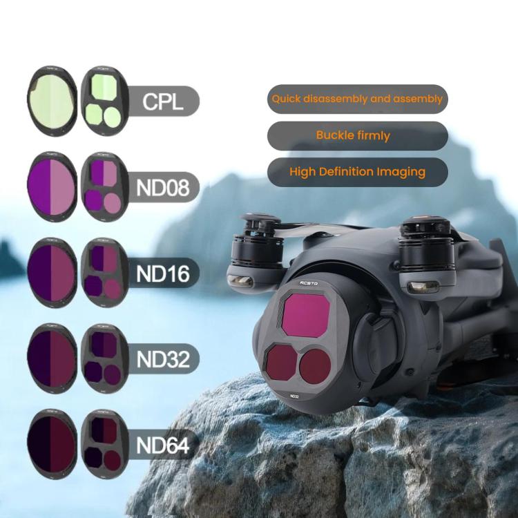 For DJI Mavic 4 Pro RCSTQ Lens Filter, Style: ND16/PL - Lens Filter by RCSTQ | Online Shopping UK | buy2fix