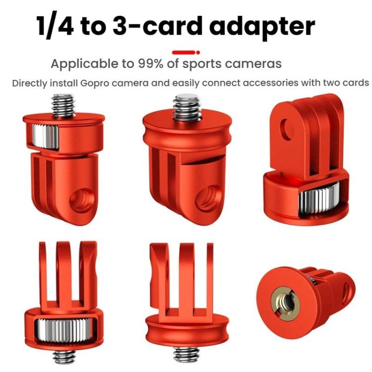 TFSM063 Three-Slot Adapter Camera Cage 360-Degree Rotating Connector Tripod 1/4 Inch Adapter -  by buy2fix | Online Shopping UK | buy2fix