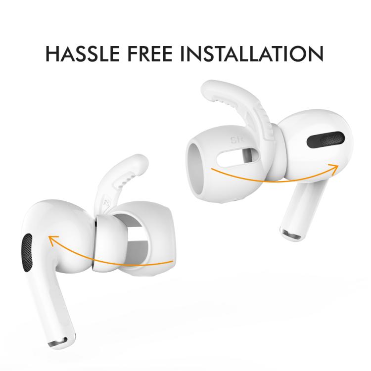 For AirPods Pro AhaStyle PT100 3pairs S+M+L Silicone Anti-Loss Anti-Slip Ear Hook Earplug Cap(Black) - Anti-dust & Ear Caps by AhaStyle | Online Shopping UK | buy2fix