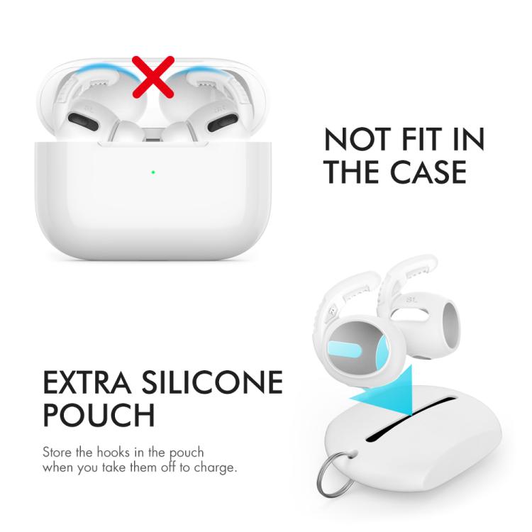 For AirPods Pro AhaStyle PT100 3pairs S+M+L Silicone Anti-Loss Anti-Slip Ear Hook Earplug Cap(Black) - Anti-dust & Ear Caps by AhaStyle | Online Shopping UK | buy2fix