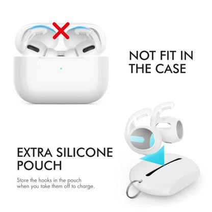 For AirPods Pro AhaStyle PT100 3pairs S+M+L Silicone Anti-Loss Anti-Slip Ear Hook Earplug Cap(Black) - Anti-dust & Ear Caps by AhaStyle | Online Shopping UK | buy2fix