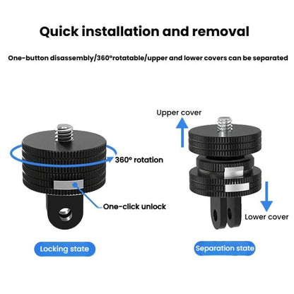TFSM100 1/4 Male To Female Action Camera Quick Release Adapter Tripod Accessories -  by buy2fix | Online Shopping UK | buy2fix