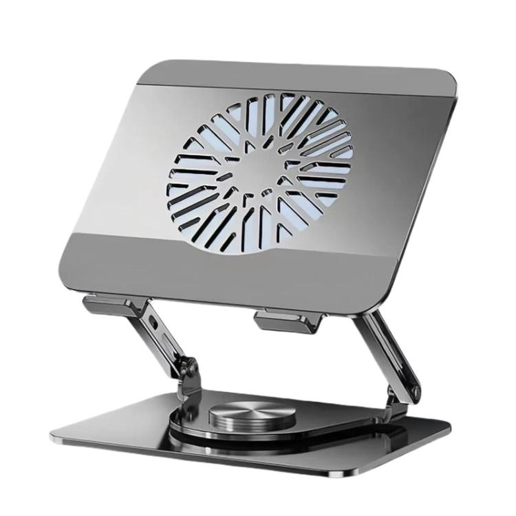 360 Rotating Laptop Stand Foldable Metal Desk Holder For 17.3 Inch Laptops Tablets Standard Gray - Laptop Stand by buy2fix | Online Shopping UK | buy2fix