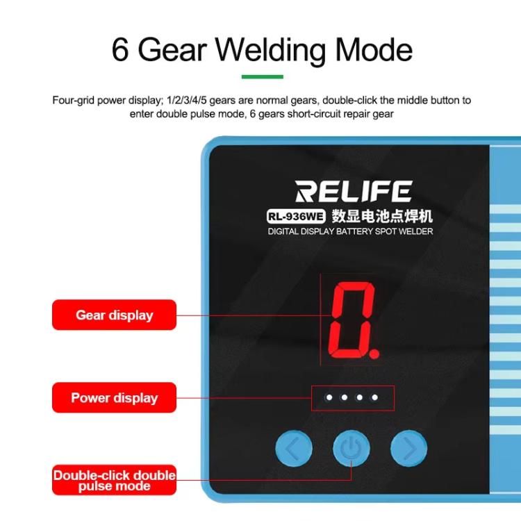 RELIFE RL-936WE Digital Display Battery Spot Welder Small Portable Repair Lithium Battery Spot Welder - Electric Soldering Iron by RELIFE | Online Shopping UK | buy2fix