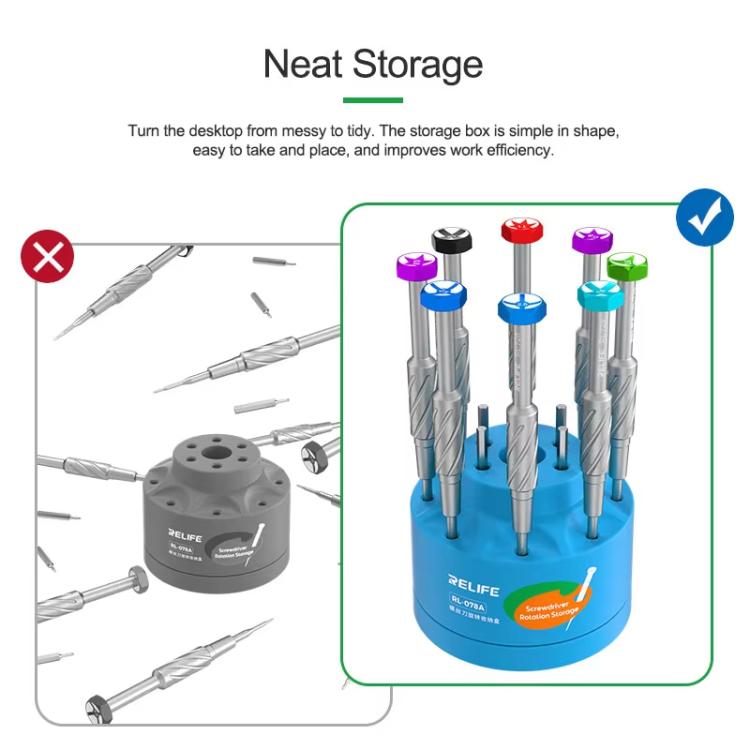 RELIFE RL-078A Screwdriver Rotating Storage Box Mobile Phone Repair Screwdriver Bit Storage Box - Tool Boxes & Bags by RELIFE | Online Shopping UK | buy2fix