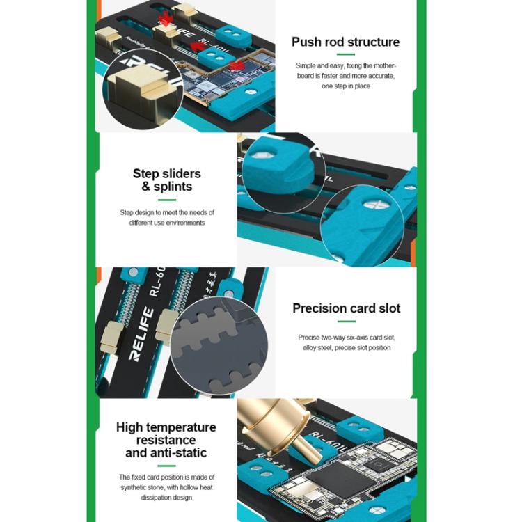 RELIFE RL-601L Mobile Phone Repair Mainboard Multi-Use Card Holder Chip Dual-Axis Fixed Card Slot - Repair Fixture by RELIFE | Online Shopping UK | buy2fix