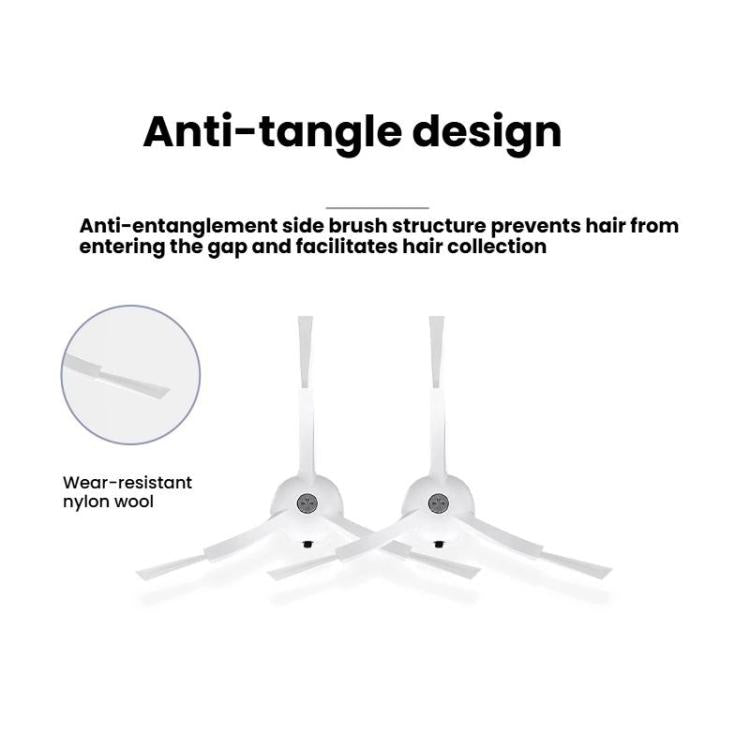 For Xiaomi Roborock S50/T4/T6/T7 Vacuum Robot Replacement Parts 2pairs Side Brush White - For Xiaomi Accessories by buy2fix | Online Shopping UK | buy2fix