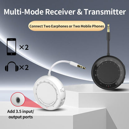 2-in-1 Bluetooth 5.4 Audio Adapter with Qualcomm Chip Low Latency Wireless Transmitter/Receiver for Car/Home(Black) - Audio Receiver Transmitter by buy2fix | Online Shopping UK | buy2fix
