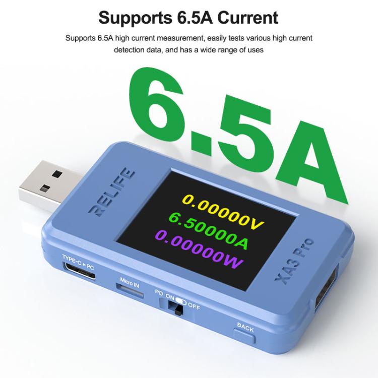 RELIFE XA3 Pro USB / Type-C Smart Detector Fast Charging Protocol Identification Detection - Test Tools by RELIFE | Online Shopping UK | buy2fix