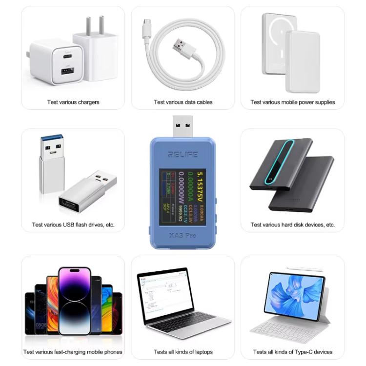 RELIFE XA3 Pro USB / Type-C Smart Detector Fast Charging Protocol Identification Detection - Test Tools by RELIFE | Online Shopping UK | buy2fix