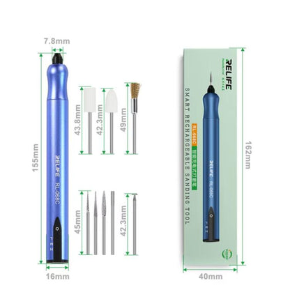 RELIFE RL-068C Smart Rechargeable Grinding Pen Portable Grinding Head Rust Removal Polishing Motherboard Repair Electric Grinder - Polishing Repair by RELIFE | Online Shopping UK | buy2fix