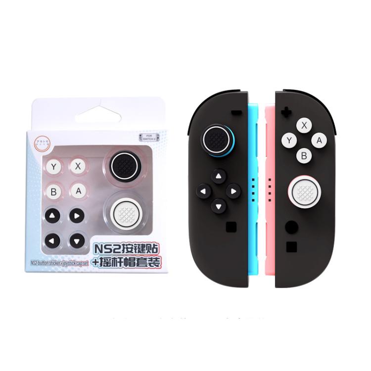 For Nintendo Switch 2 Joy-Con Controllers Silicone Button Skins & Joystick Caps Set(Black White) - Others by buy2fix | Online Shopping UK | buy2fix