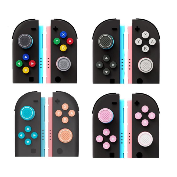 For Nintendo Switch 2 Joy-Con Controllers Silicone Button Skins & Joystick Caps Set(Black White) - Others by buy2fix | Online Shopping UK | buy2fix
