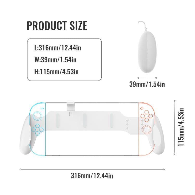 For Nintendo Switch 2 / Switch / Switch OLED Ergonomic Anti-Slip Grip Handle(White) - Others by buy2fix | Online Shopping UK | buy2fix