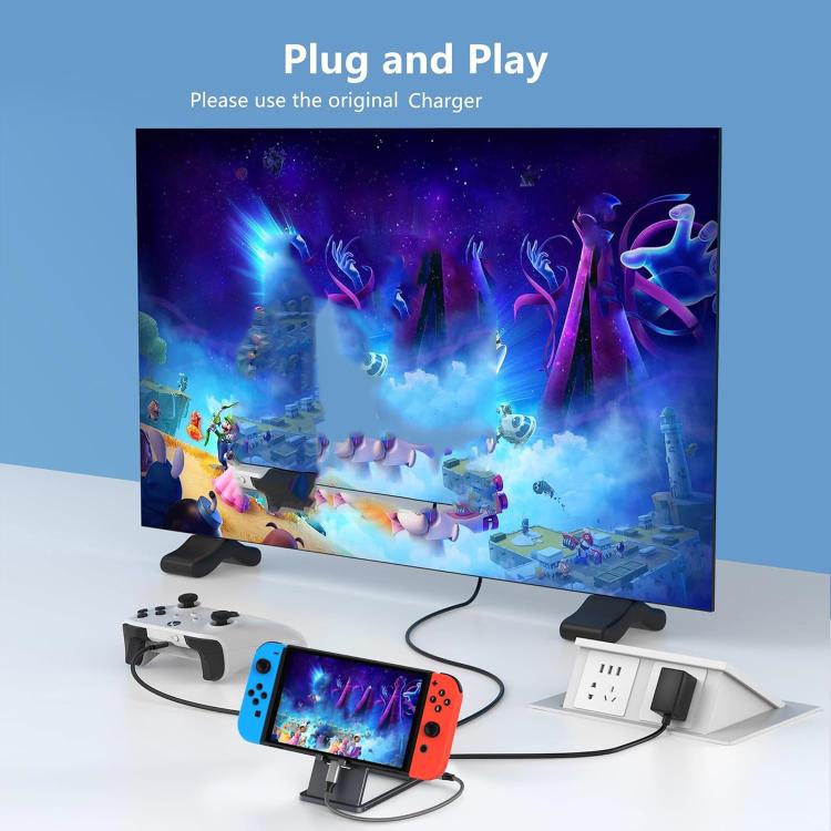 For Nintendo Switch / Switch 2 / Switch OLED Game Console Base HD Video Converter 3 In 1 Expansion Dock For TV Screen Mirroring(Tarnish) - Holder by buy2fix | Online Shopping UK | buy2fix