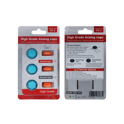 For Nintendo Switch 2 Silicone Joystick Cap 6 In 1 Key Protection Cap(Orange+Blue) - Others by buy2fix | Online Shopping UK | buy2fix