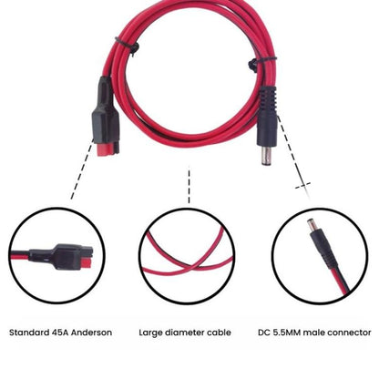 45A Anderson to DC5521 Male Cable 14AWG Heavy Duty Solar Panel Charging Cable, Cable Length: 1m - Others by buy2fix | Online Shopping UK | buy2fix