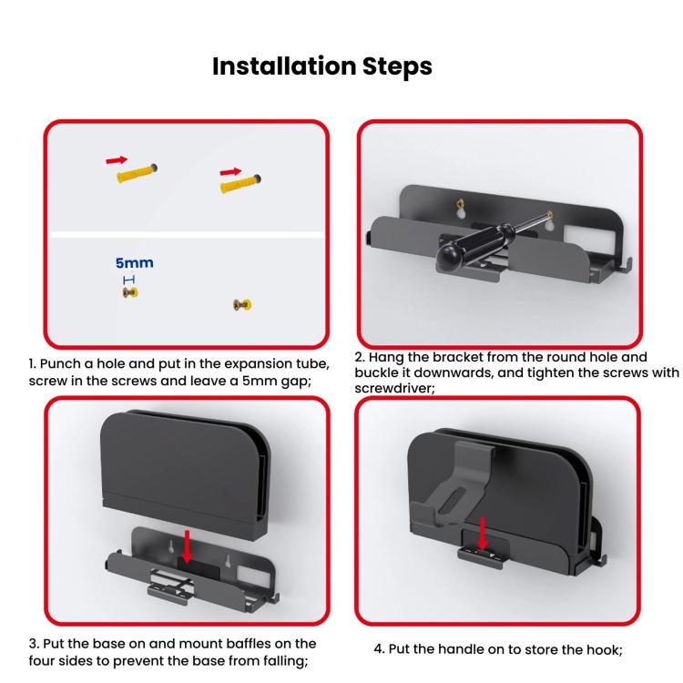 For Nintendo Switch 2 PGTECH GP-369 Game Consol Wall Mount Storage Rack With Handle Storage Hook - Holder by buy2fix | Online Shopping UK | buy2fix