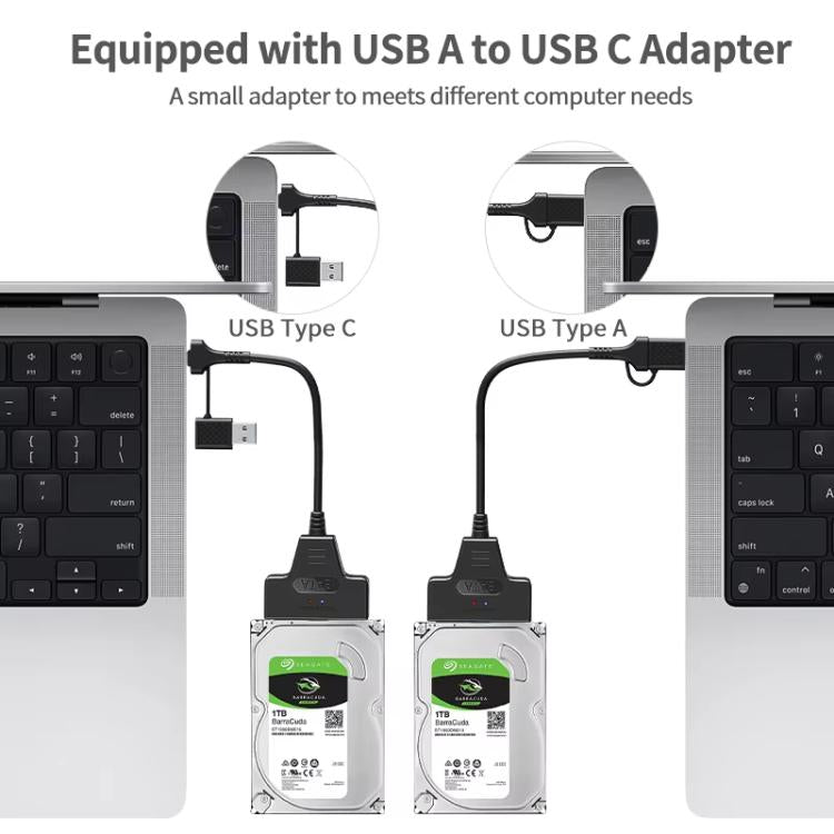 USB 3.0/USB-C to SATA 22-Pin Adapter Cable for 2.5-inch Laptop HDD/SSD, Cable Length:  25cm - eSATA & SATA & IDE by buy2fix | Online Shopping UK | buy2fix