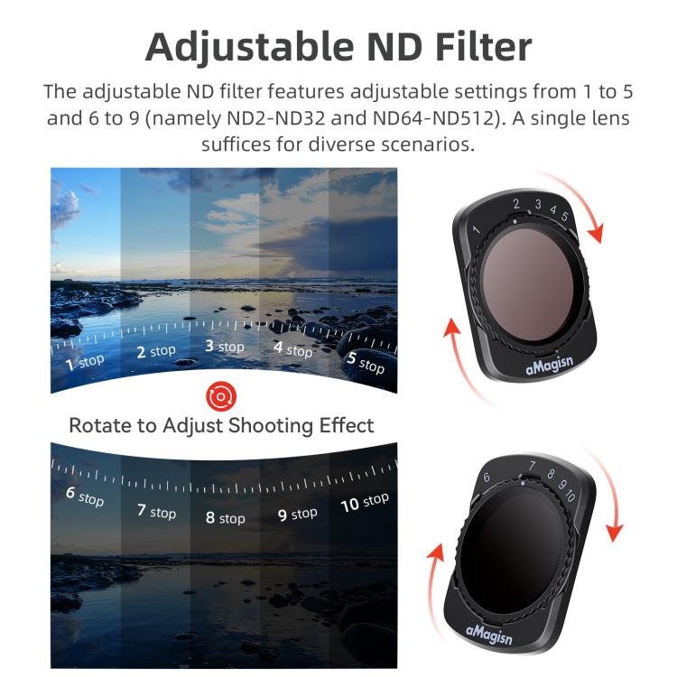 For DJI Osmo Pocket 3 aMagisn Adjustable Magnetic Filter Camera Lens Filters ND4/16/64/256 - Lens Accessories by aMagisn | Online Shopping UK | buy2fix