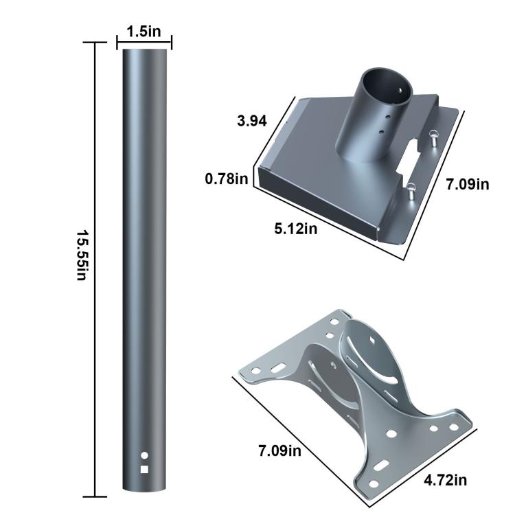 For Starlink Gen 3 / V4 Bracket Base Set, Style: Straight Pole - Antenna Base by buy2fix | Online Shopping UK | buy2fix