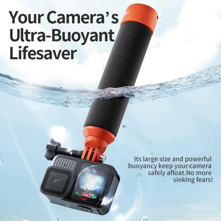 aMagisn Universal Floating Hand Grip for Action Cameras with Triple Claw & 1/4-inch Screw Mount(Black Orange) - Floating Grip & Ball by aMagisn | Online Shopping UK | buy2fix