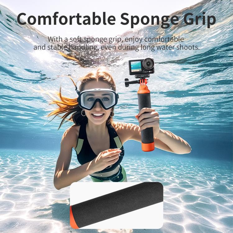 aMagisn Universal Floating Hand Grip for Action Cameras with Triple Claw & 1/4-inch Screw Mount(Black Orange) - Floating Grip & Ball by aMagisn | Online Shopping UK | buy2fix
