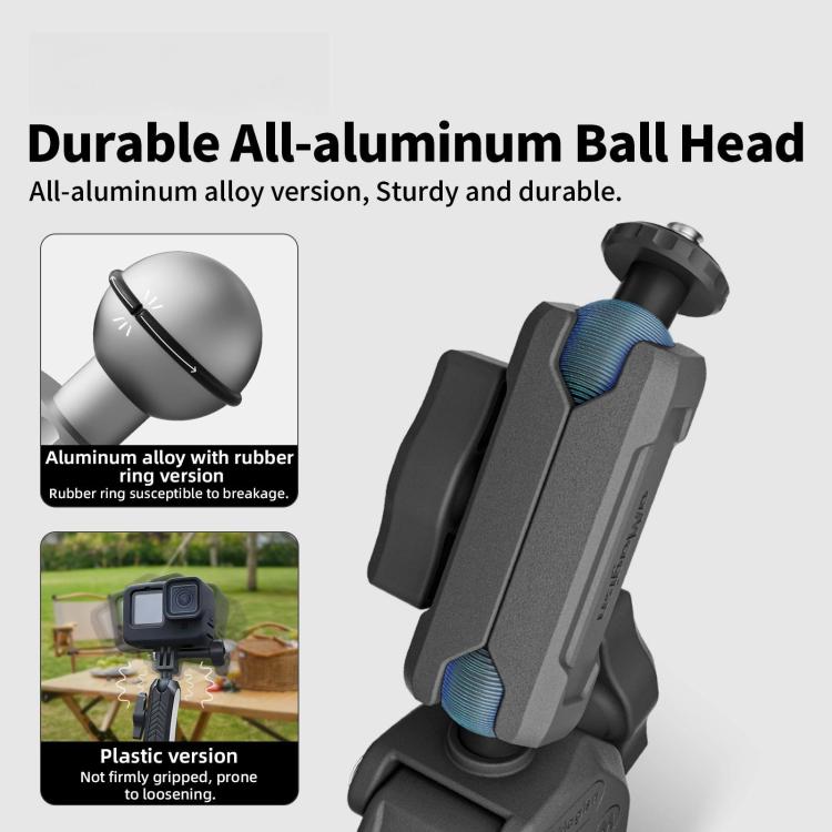 aMagisn Metal Arm Clamp Magnetic Base with 1/4-inch Ball Head For Insta360, DJI, GoPro Cameras(Black) - Holder by aMagisn | Online Shopping UK | buy2fix