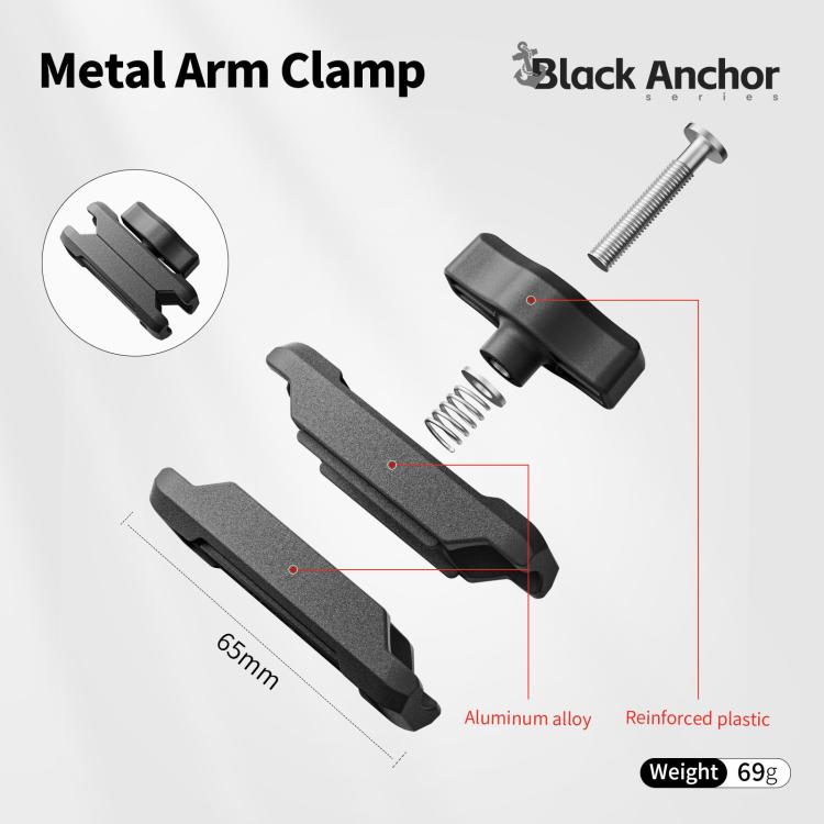 aMagisn Metal Arm Clamp Magnetic Base with 1/4-inch Ball Head For Insta360, DJI, GoPro Cameras(Black) - Holder by aMagisn | Online Shopping UK | buy2fix