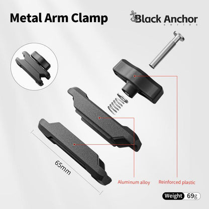 aMagisn Metal Arm Clamp Magnetic Base with 1/4-inch Ball Head For Insta360, DJI, GoPro Cameras(Black) - Holder by aMagisn | Online Shopping UK | buy2fix