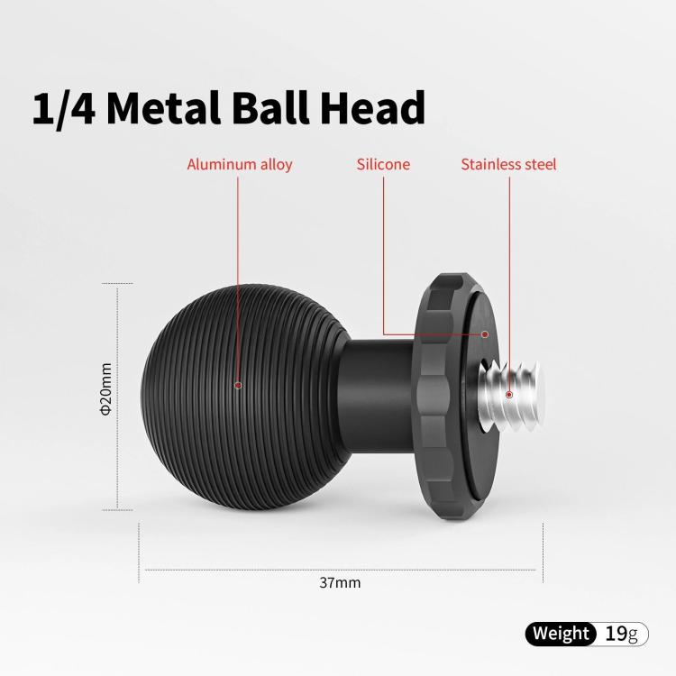 aMagisn Metal Arm Clamp Magnetic Base with 1/4-inch Ball Head For Insta360, DJI, GoPro Cameras(Black) - Holder by aMagisn | Online Shopping UK | buy2fix