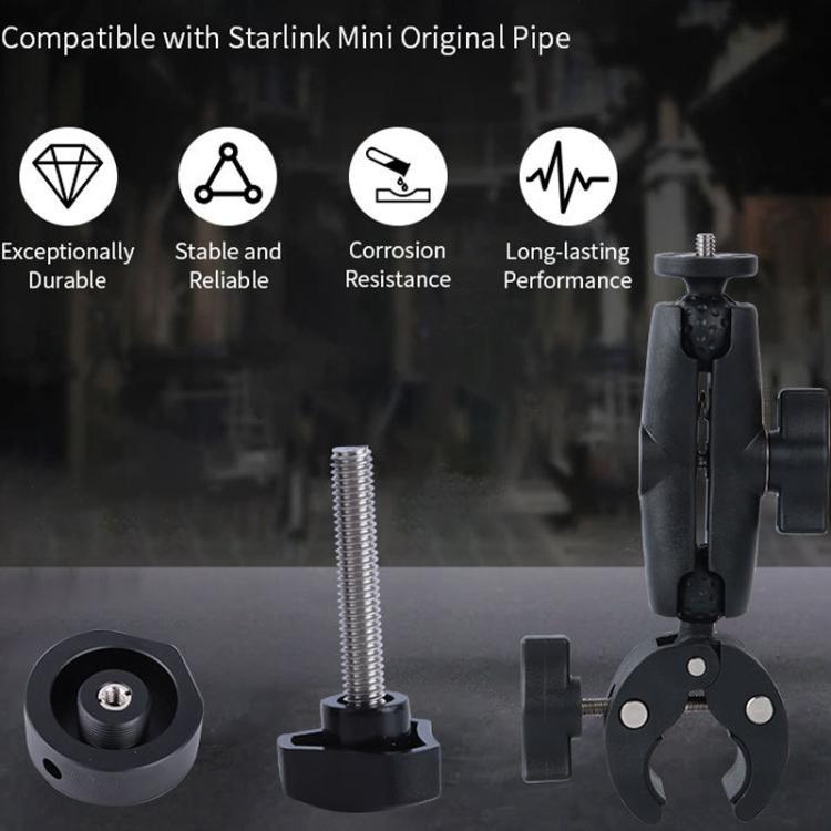 S8600 For Starlink Mini Aluminium Alloy Bracket Adapter Heavy Duty Clamp Bracket - Lan Cable and Tools by buy2fix | Online Shopping UK | buy2fix