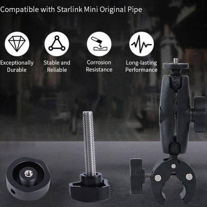 S8600 For Starlink Mini Aluminium Alloy Bracket Adapter Heavy Duty Clamp Bracket - Lan Cable and Tools by buy2fix | Online Shopping UK | buy2fix