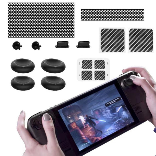 For Steam Deck Game Console PGTECH Joystick Cap Sticker Dust Plug Protection Kit
