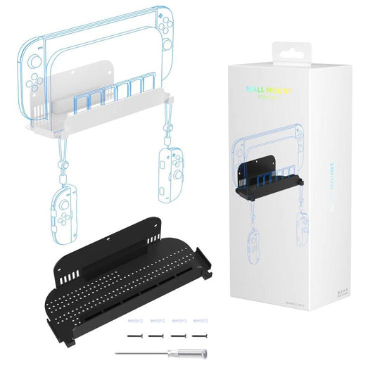 Wall Mount Holder for Nintendo Switch 2/Switch/Switch OLED & Joy-Con With Game Card Storage(Black) - Holder by buy2fix | Online Shopping UK | buy2fix