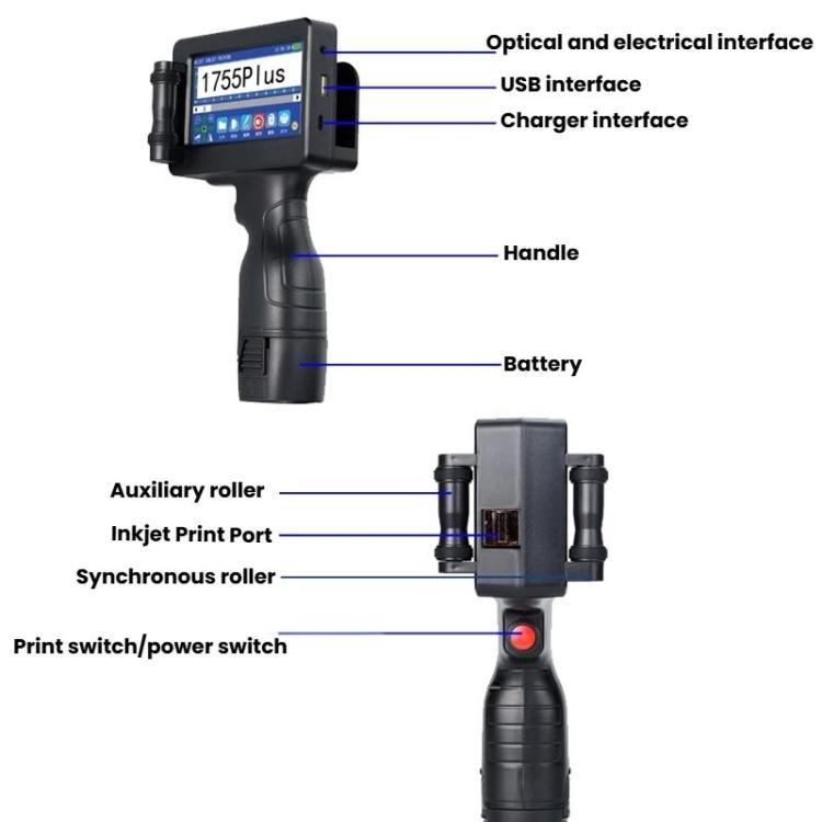 Yaomatec 12.7mm 28-Language Date Coding Handheld Inkjet Printer, US Plug(Without Ink Cartridge) - Receipt Printers by Yaomatec | Online Shopping UK | buy2fix