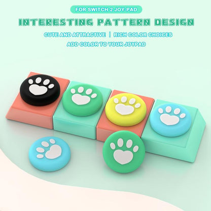 For Nintendo Switch 2 Joy-Con 2pairs Claw-Print Silicone Thumb Grip Caps Button Covers(Orange Blue) - Others by buy2fix | Online Shopping UK | buy2fix