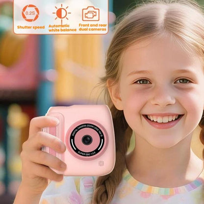 Children Instant Print Digital Camera Dual Front Rear Cameras HD Mini Camera(Yellow) - Children Cameras by buy2fix | Online Shopping UK | buy2fix