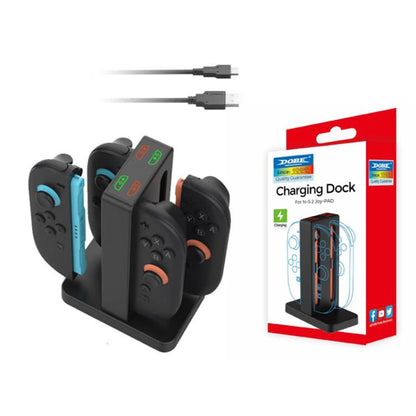 DOBE 4-in-1 Magnetic Charging Station for Nintendo Switch 2 Controllers with LED Indicators & Cartridge Storage - Charger & Power by DOBE | Online Shopping UK | buy2fix