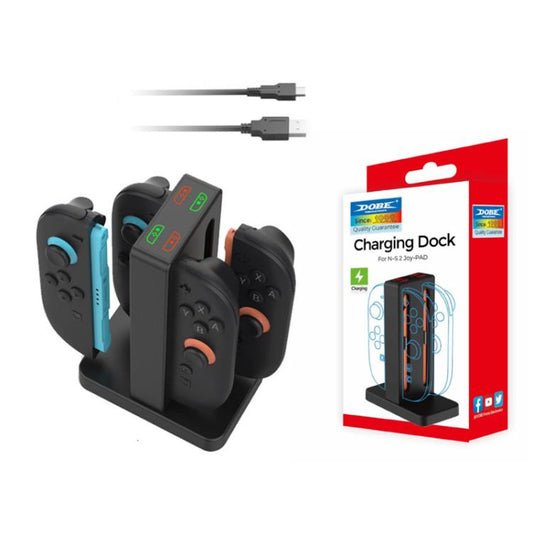 DOBE 4-in-1 Magnetic Charging Station for Nintendo Switch 2 Controllers with LED Indicators & Cartridge Storage - Charger & Power by DOBE | Online Shopping UK | buy2fix