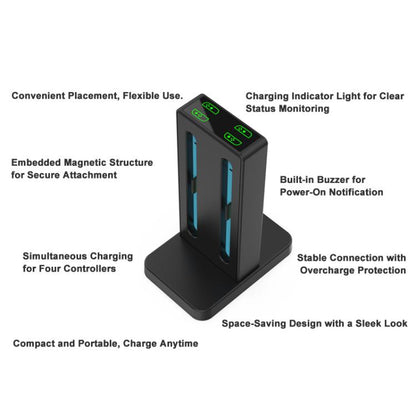 DOBE 4-in-1 Magnetic Charging Station for Nintendo Switch 2 Controllers with LED Indicators & Cartridge Storage - Charger & Power by DOBE | Online Shopping UK | buy2fix
