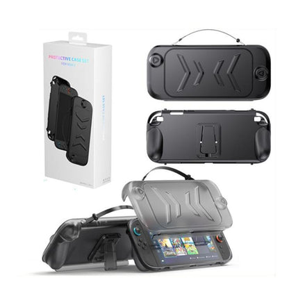 For Nintendo Switch 2 Full-Body Protective Case TPU Base + ABS Cover with Built-in Stand & Carrying Handle(Black) - Cases by buy2fix | Online Shopping UK | buy2fix