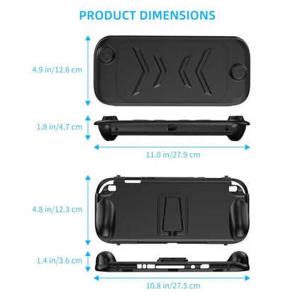For Nintendo Switch 2 Full-Body Protective Case TPU Base + ABS Cover with Built-in Stand & Carrying Handle(Transparent Black) - Cases by buy2fix | Online Shopping UK | buy2fix