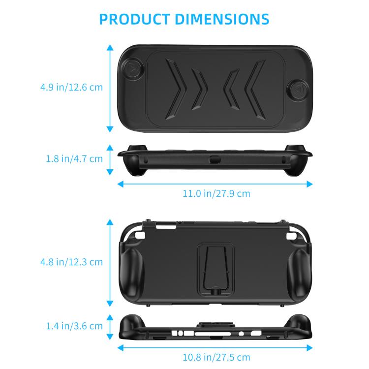For Nintendo Switch 2 Full-Body Protective Case TPU Base + ABS Cover with Built-in Stand & Carrying Handle(Black) - Cases by buy2fix | Online Shopping UK | buy2fix