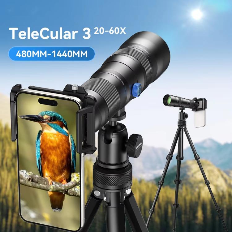 APEXEL TeleCular 3 20X-60X Zoom Lens Kit for Smartphones HD Super Telephoto Long-Range Shooting with Tripod Adapter - Combination Lens by APEXEL | Online Shopping UK | buy2fix