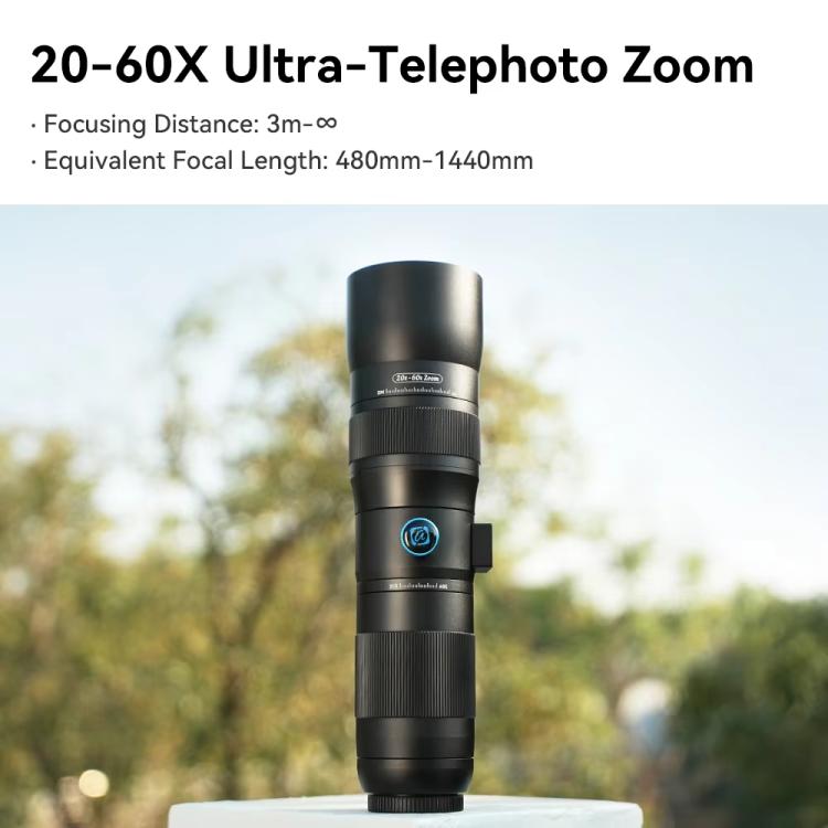 APEXEL TeleCular 3 20X-60X Zoom Lens Kit for Smartphones HD Super Telephoto Long-Range Shooting with Tripod Adapter - Combination Lens by APEXEL | Online Shopping UK | buy2fix